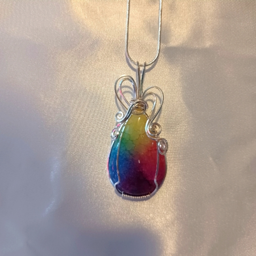 HANDMADE necklace. Silver stamped 925.